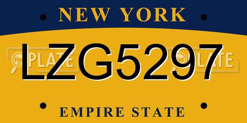 LZG5297 New York License Plate