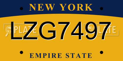 LZG7497 New York License Plate