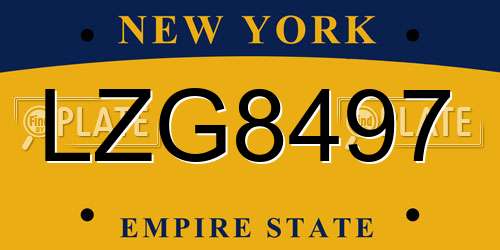 LZG8497 New York License Plate