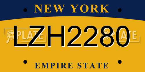 LZH2280 New York License Plate