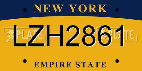 LZH2861 New York License Plate