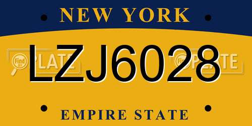 LZJ6028 New York License Plate