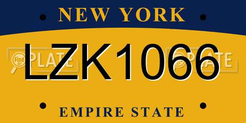 LZK1066 New York License Plate