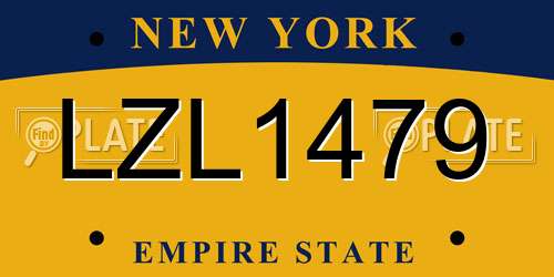 LZL1479 New York License Plate