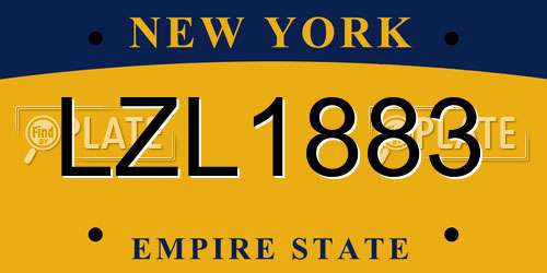LZL1883 New York License Plate