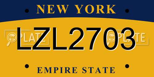 LZL2703 New York License Plate