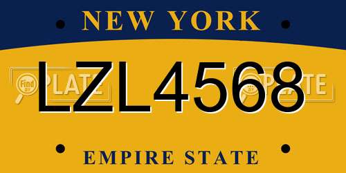 LZL4568 New York License Plate