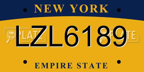 LZL6189 New York License Plate