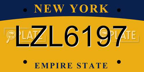 LZL6197 New York License Plate