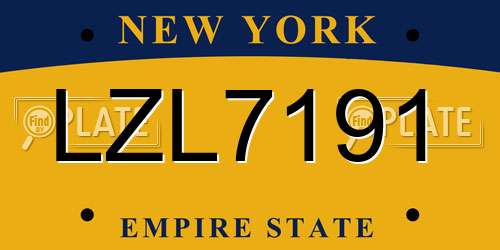LZL7191 New York License Plate