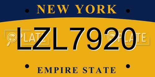 LZL7920 New York License Plate