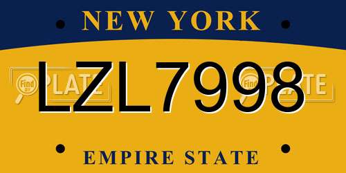 LZL7998 New York License Plate