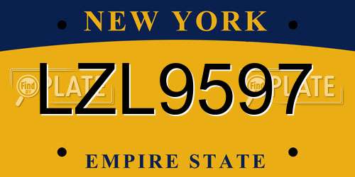 LZL9597 New York License Plate