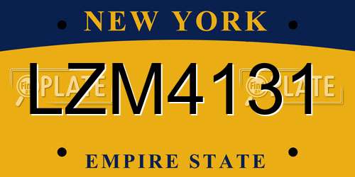 LZM4131 New York License Plate