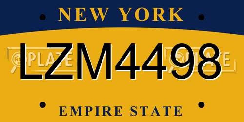 LZM4498 New York License Plate