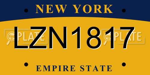 LZN1817 New York License Plate
