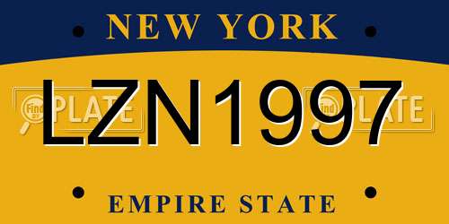 LZN1997 New York License Plate