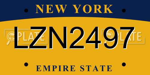 LZN2497 New York License Plate
