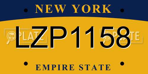 LZP1158 New York License Plate