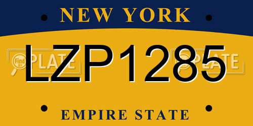 LZP1285 New York License Plate