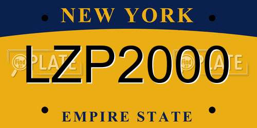 LZP2000 New York License Plate