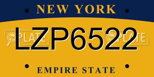 LZP6522 New York License Plate