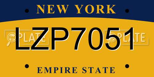 LZP7051 New York License Plate