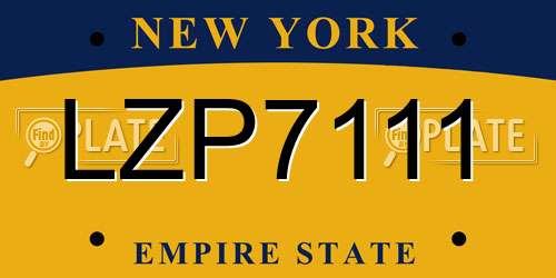 LZP7111 New York License Plate