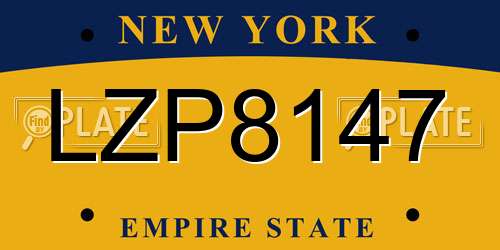 LZP8147 New York License Plate