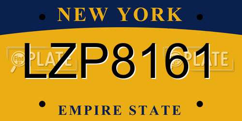 LZP8161 New York License Plate