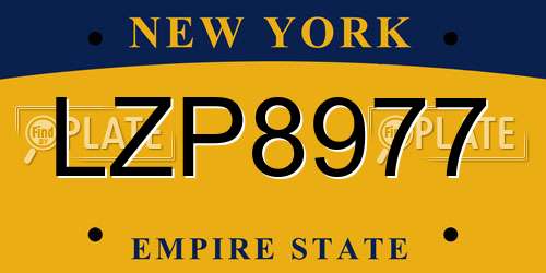 LZP8977 New York License Plate