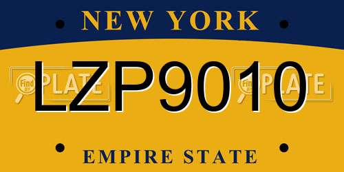 LZP9010 New York License Plate