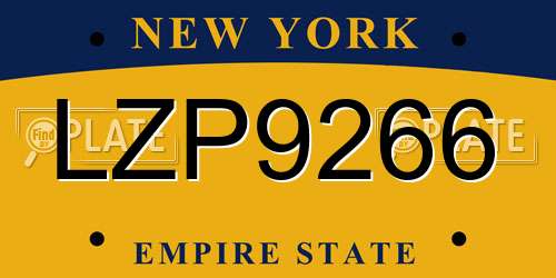LZP9266 New York License Plate