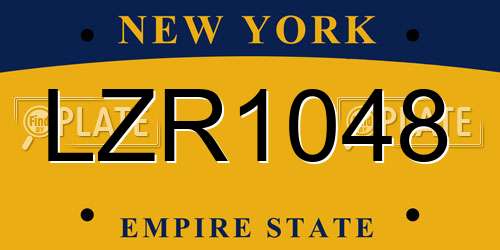 LZR1048 New York License Plate