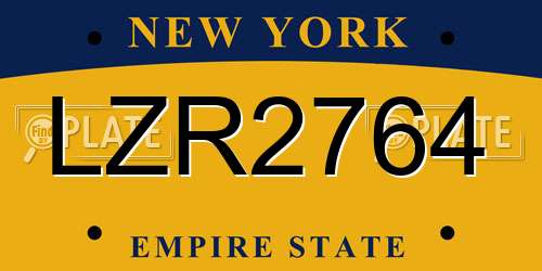 LZR2764 New York License Plate