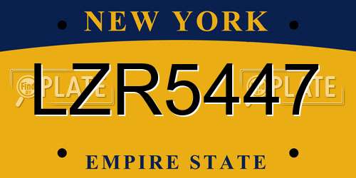 LZR5447 New York License Plate