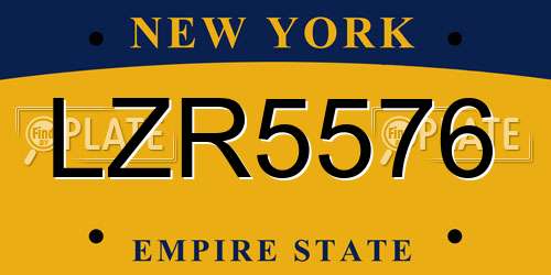LZR5576 New York License Plate