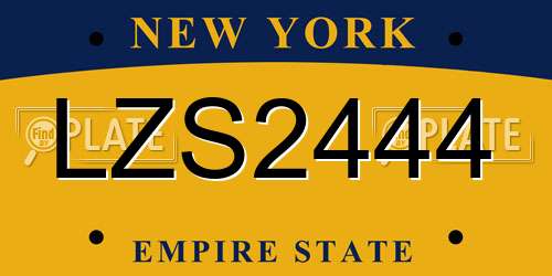 LZS2444 New York License Plate