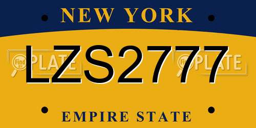 LZS2777 New York License Plate