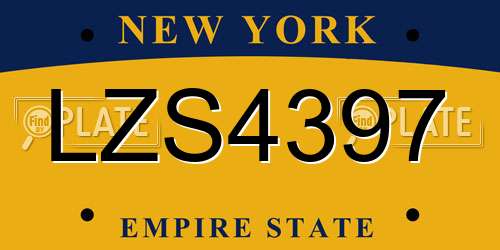 LZS4397 New York License Plate