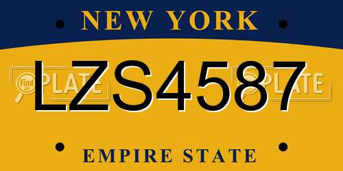 LZS4587 New York License Plate