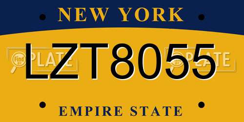 LZT8055 New York License Plate