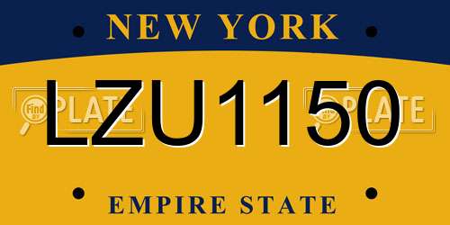 LZU1150 New York License Plate