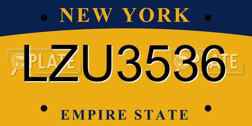 LZU3536 New York License Plate