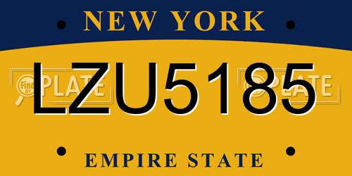 LZU5185 New York License Plate