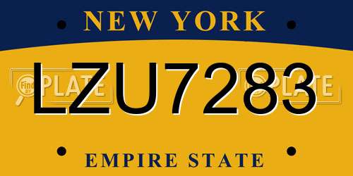 LZU7283 New York License Plate