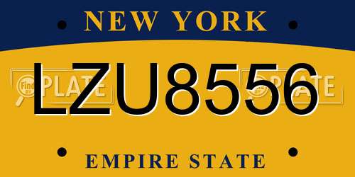 LZU8556 New York License Plate