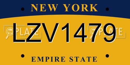 LZV1479 New York License Plate