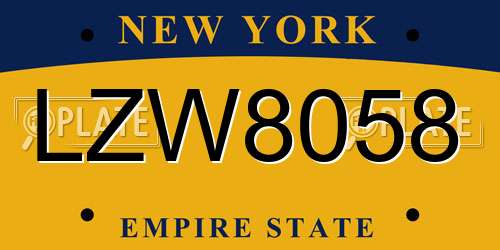 LZW8058 New York License Plate