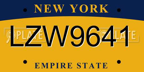 LZW9641 New York License Plate